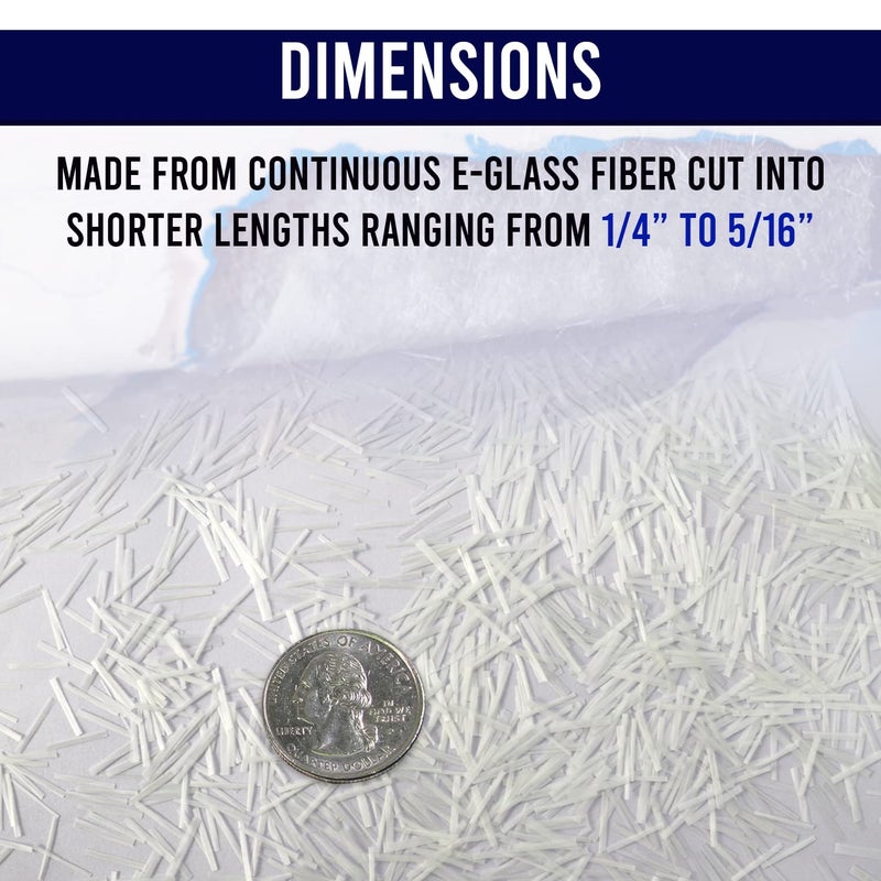 Simond 1/4" Chopped Glass Fiber Strands - 2 Pound - 100% E-Glass Fiber - High Quality Fiberglass Fiber for Filler Reinforcement - Compatible with Epoxy, Vinyl Ester, and Polyester Resin System - Image 2